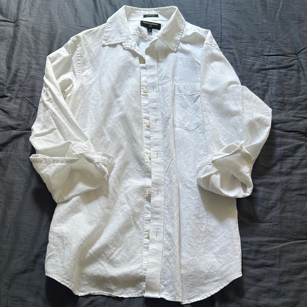 Banana Republic White Linen Shirt!